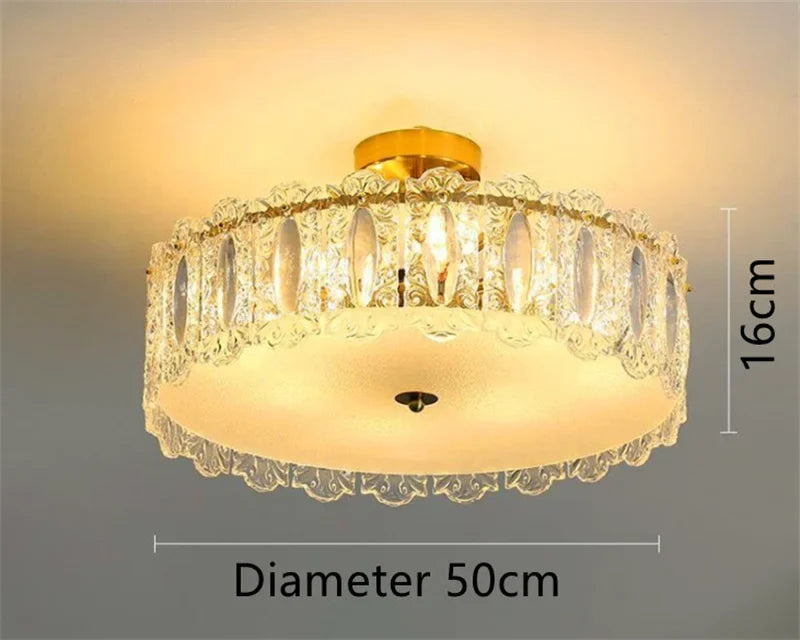 lustre rond en verre artistique pour intérieur moderne