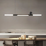 Chandelier in long dining room, black / gold thickened glass modern chandelier, hall, coffee shop, study, LED bar chandelier