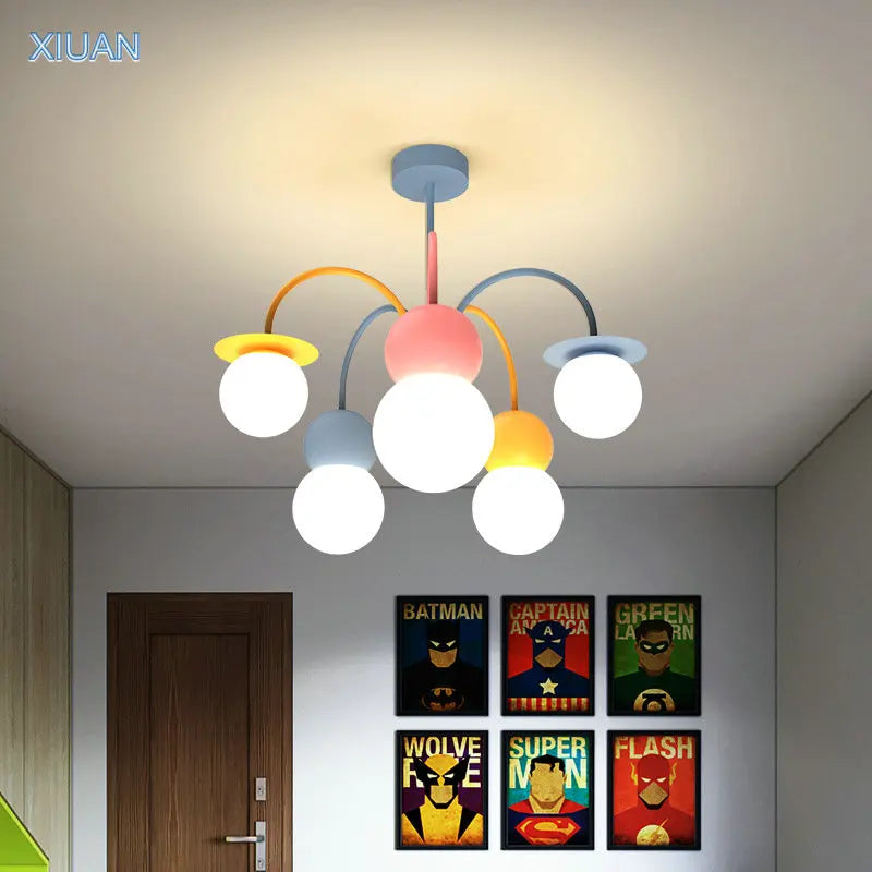 lustre nordique pour enfants dessin animé led suspension