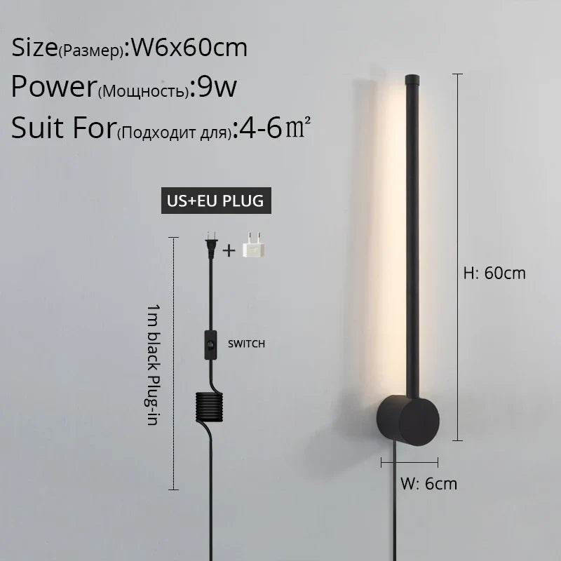 Simple avec prise 	 applique murale LED moderne lumières salon étude chambre chevet couloir allée salon cuisine lampe éclairage intérieur