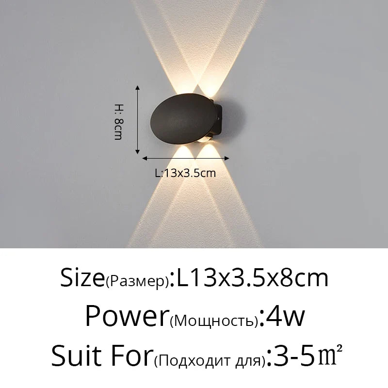 applique murale led moderne imperméable pour extérieur minimaliste