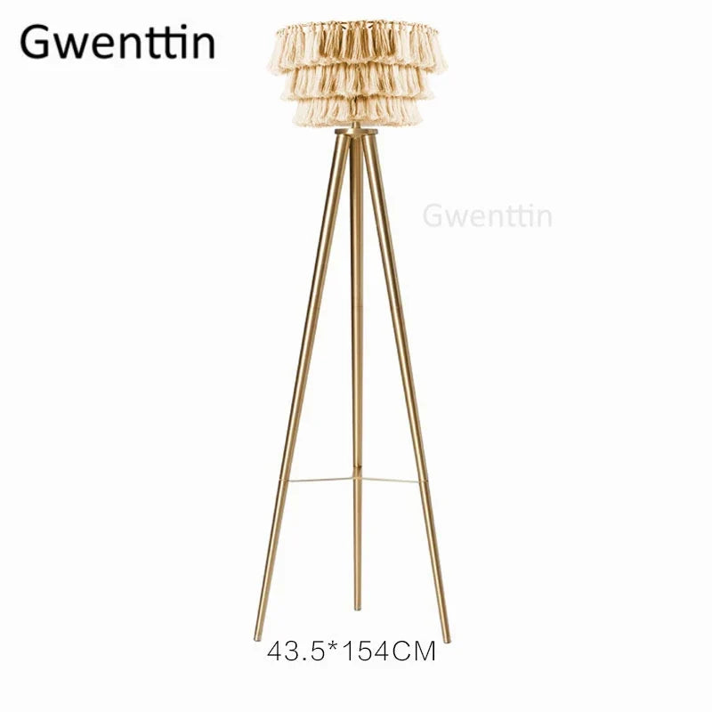 lampadaire créatif en fil de soie avec trépied nordique décoratif