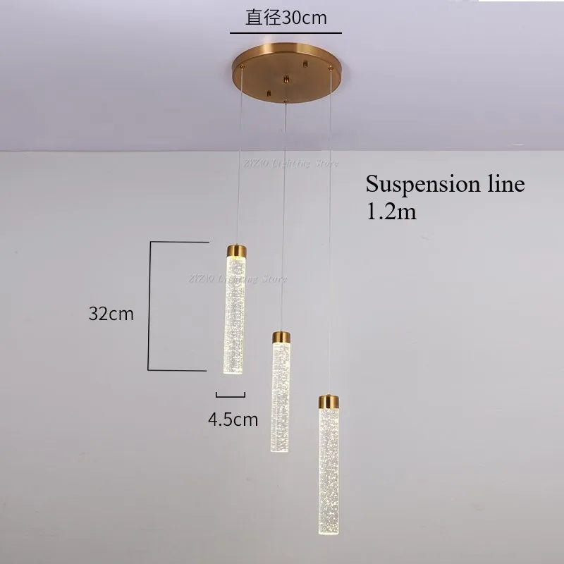 suspension moderne en cristal à bulles pour bars et cafés