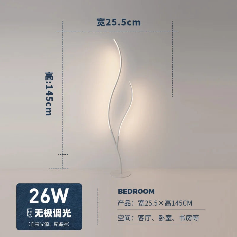 lampadaire moderne à led avec télécommande et intensité variable
