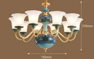 lustre en céramique et cuivre pour une ambiance moderne et simple