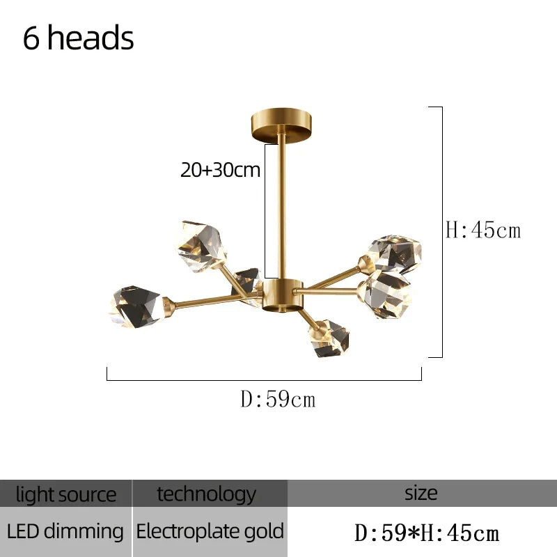 lustre en cristal moderne pour décoration intérieure élégante et luxueuse