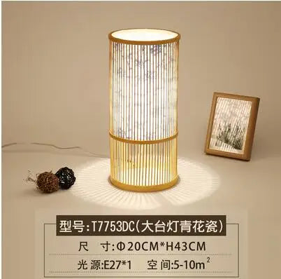 lampadaire japonais moderne en bois de bambou fait main
