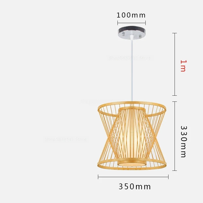 luminaire suspendu en bambou chinois pour restaurant hôtel