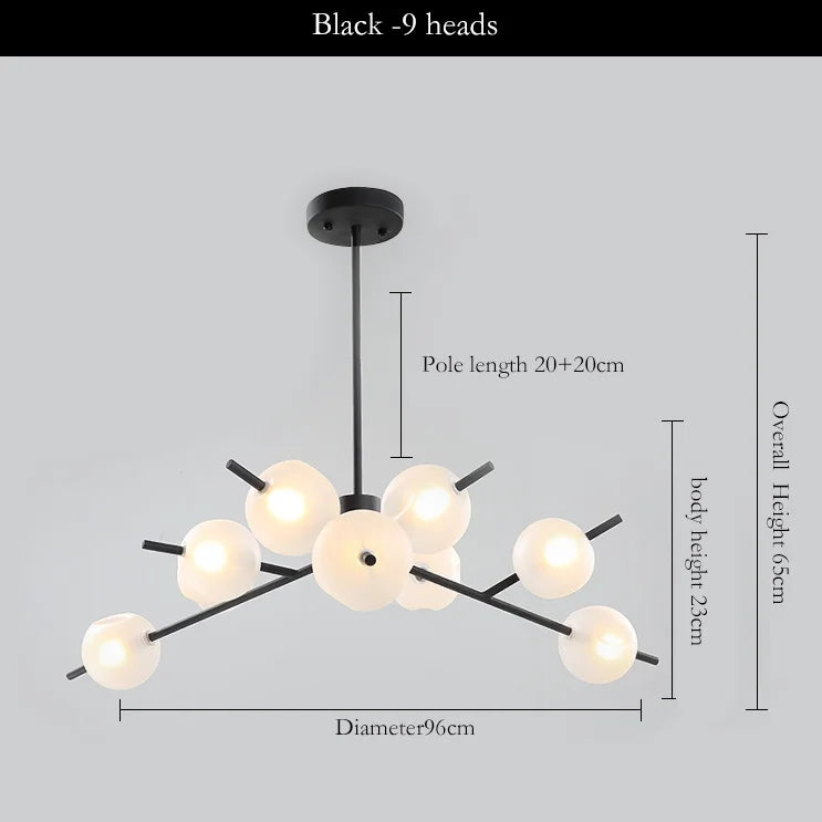 suspension moderne en verre pour décoration intérieure élégante
