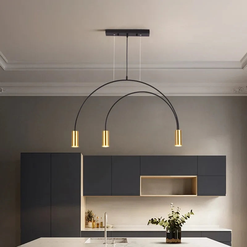suspension moderne à trois têtes design créatif et élégant
