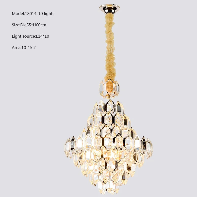 lustre moderne en cristal design avec éclairage led