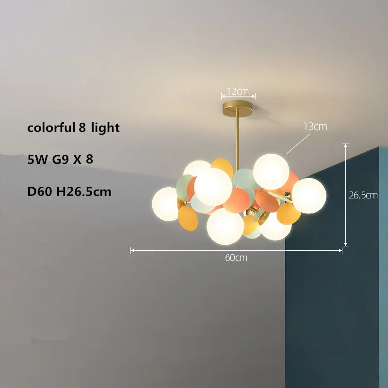 lustre led globe en verre acrylique coloré pour enfants