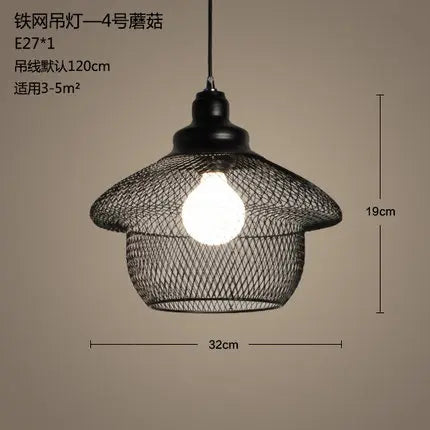 lustre cage à oiseaux style loft rétro en fer créatif minimaliste