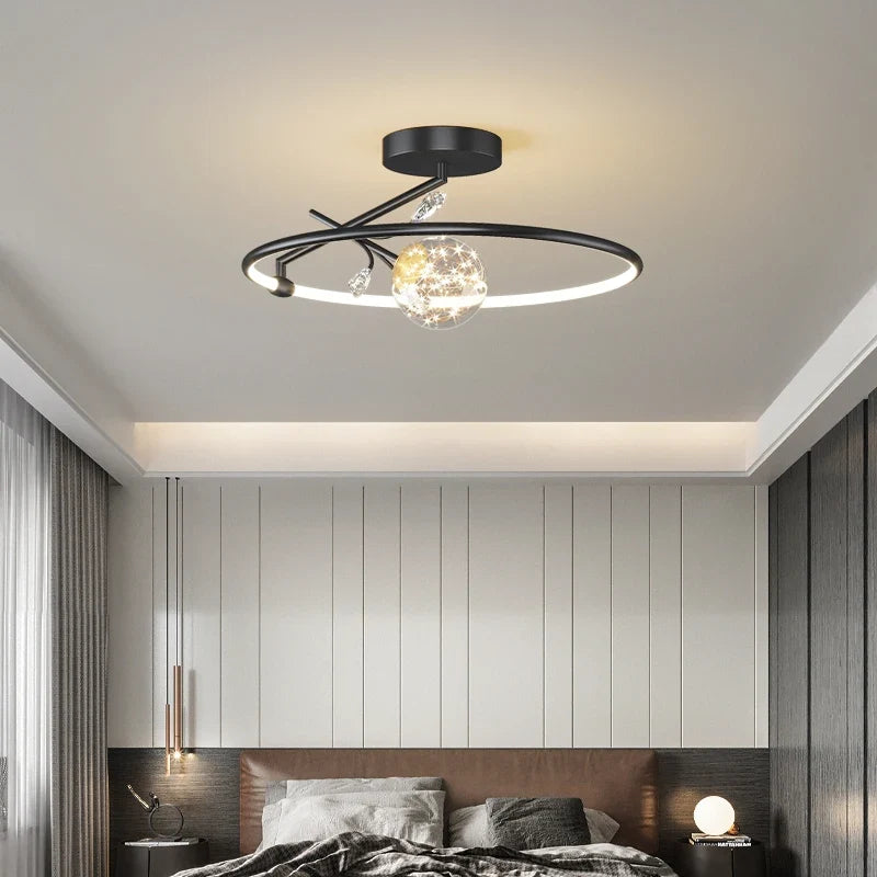plafonnier en verre cristal design moderne pour intérieur élégant