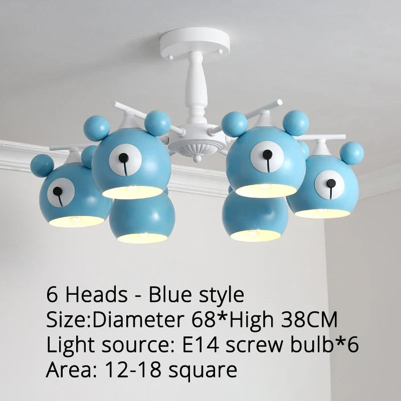 lustre ours lumineux en dessin animé pour enfants