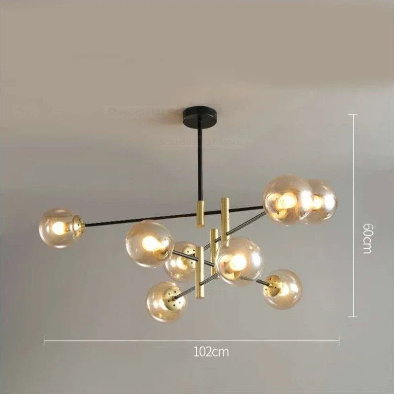 lustre led moderne boule de verre nordique luminaires créatifs