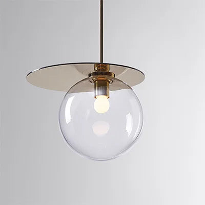 suspension moderne en verre avec éclairage led nordique