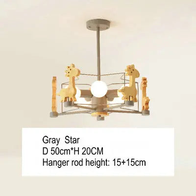 Suspension LED diamant bois Etoile