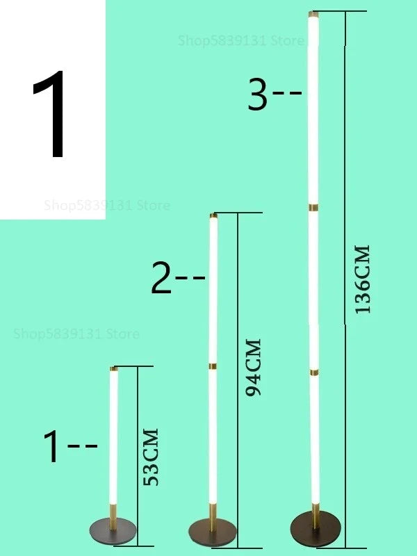 lampadaire d'angle moderne démontable avec lumière sur pied