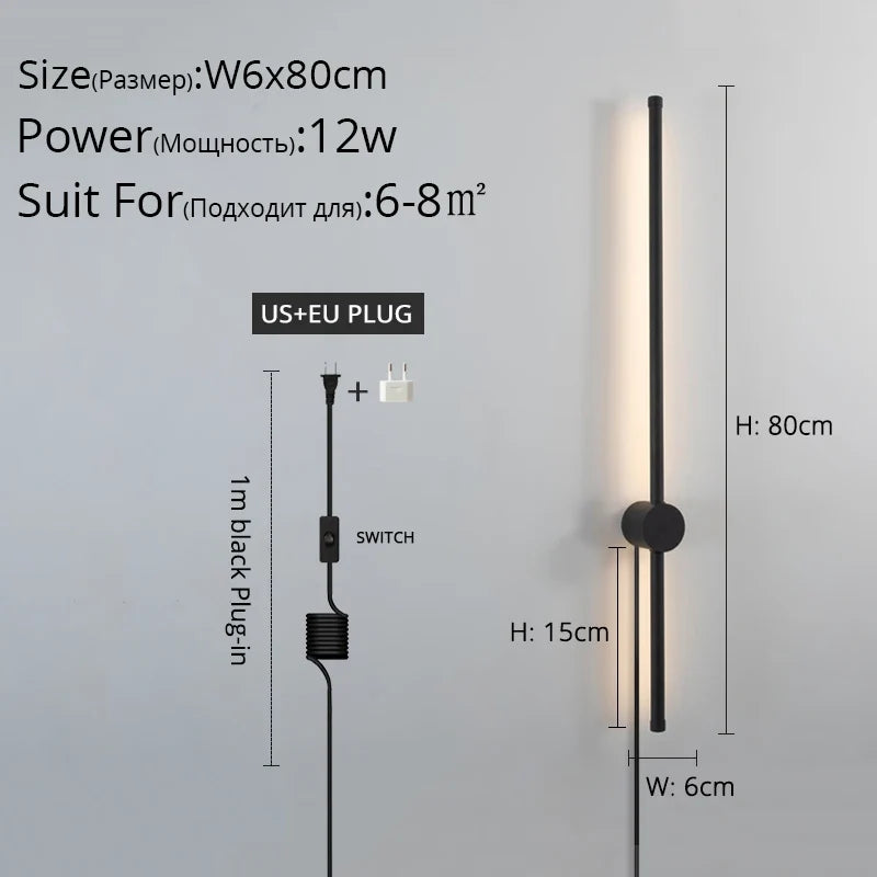 Simple avec prise 	 applique murale LED moderne lumières salon étude chambre chevet couloir allée salon cuisine lampe éclairage intérieur