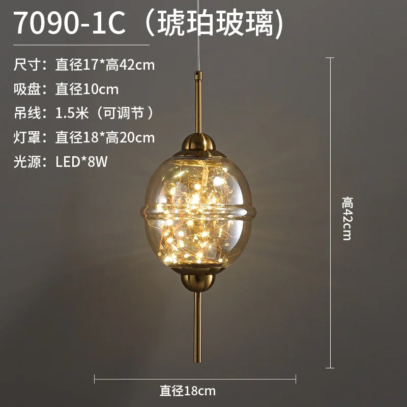 suspension moderne en verre créatif pour bar et magasin