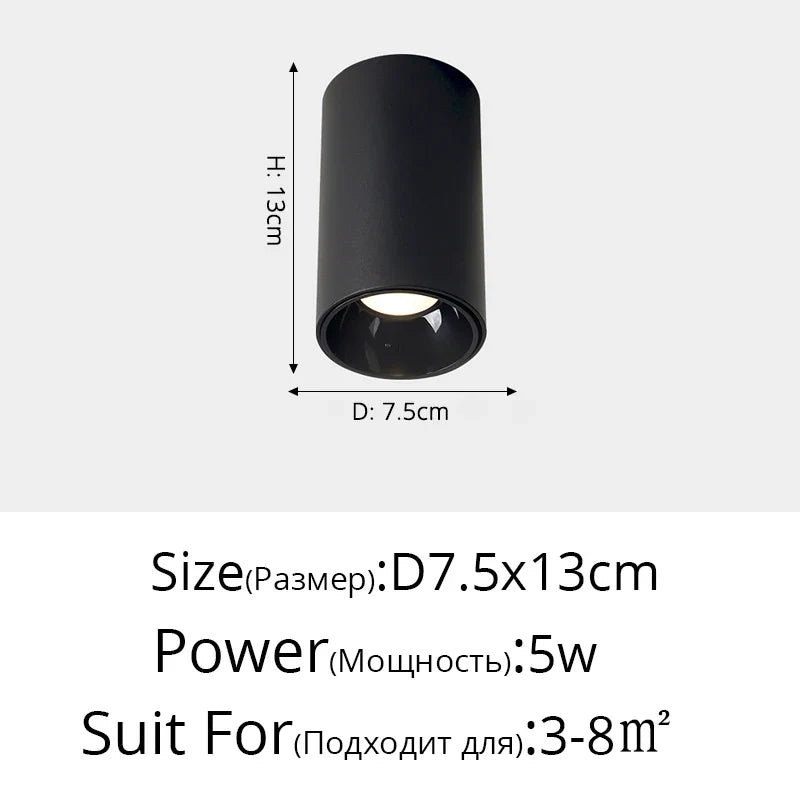 projecteur led rond carré surface montée angle réglable