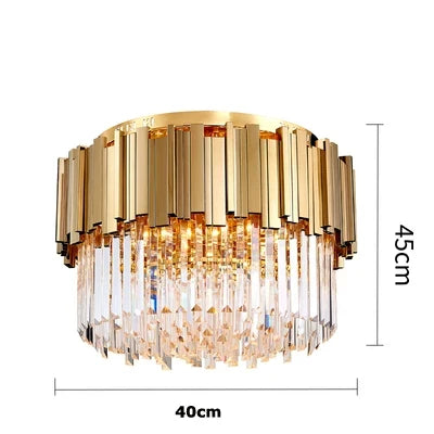 plafonnier moderne en cristal ovale à plusieurs couches