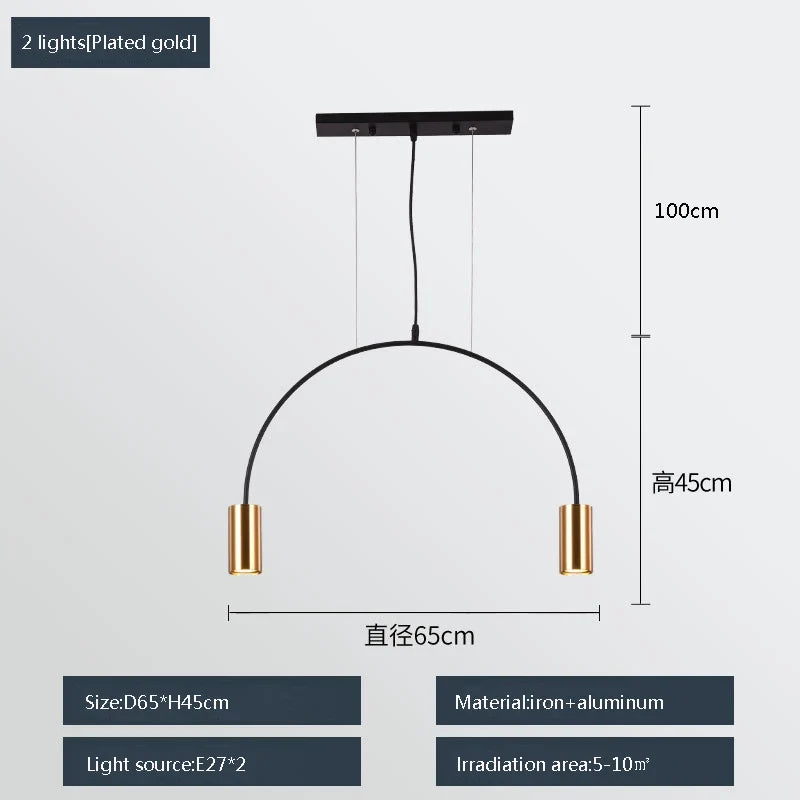 suspension moderne à trois têtes design créatif et élégant
