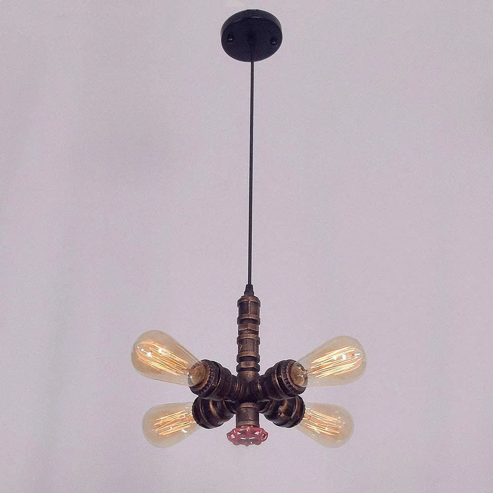 Vintage industriel tuyau d'eau suspension rétro Loft Steampunk lustre lampe café Bar Restaurant cuisine chambre lumières LED