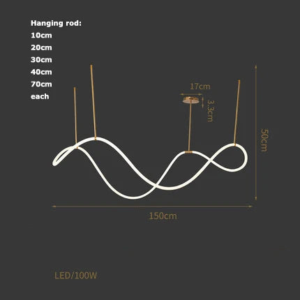 suspension design en forme de notes de musique élégantes