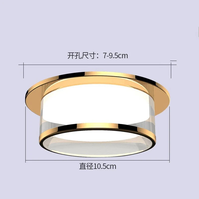 plafonnier led intégré avec spot en cristal pour décoration d'intérieur