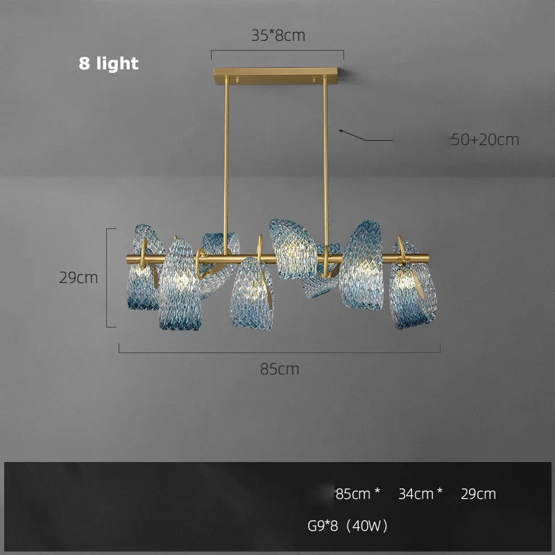 lustre art déco en cuivre et bleu pour intérieur élégant