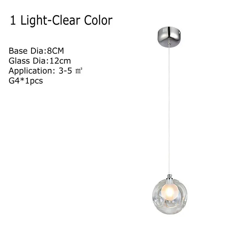 lustre en verre soufflé led créatif pour chambre d'enfants