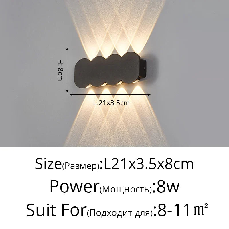 applique murale led moderne imperméable pour extérieur minimaliste