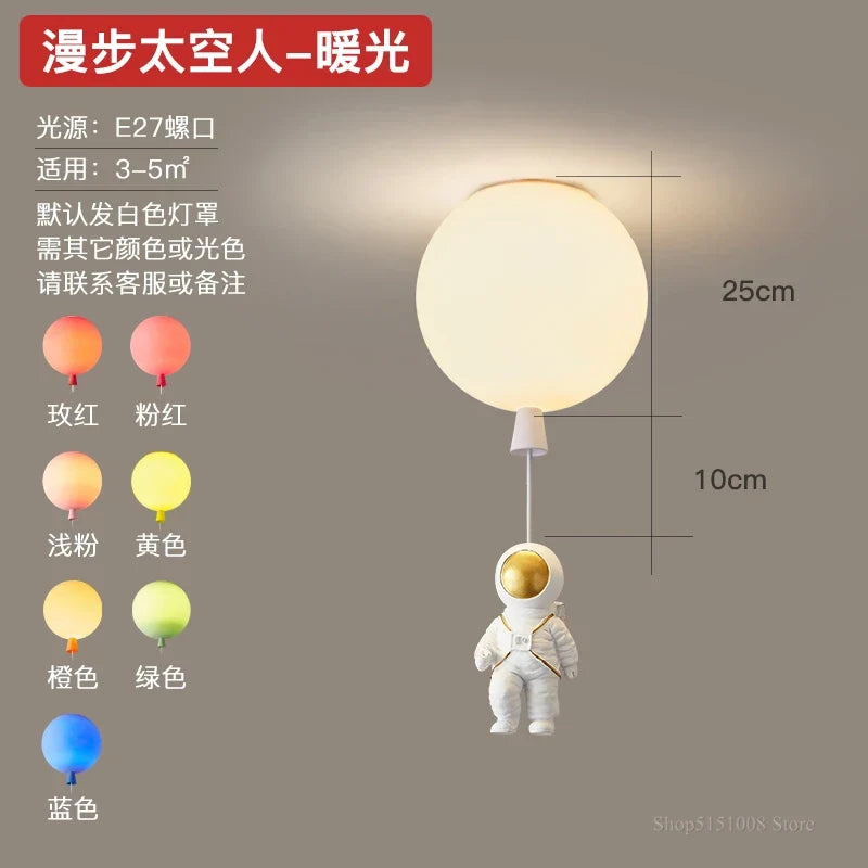 plafonnier led nordique créatif astronaute ballon pour enfants