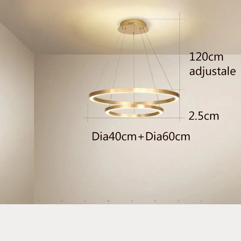 lustre simple style nordique moderne cercle rond décoration intérieure