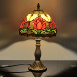 lampe à poser style campagnard en verre tiffany