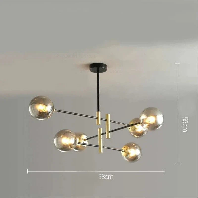 lustre led moderne boule de verre nordique luminaires créatifs