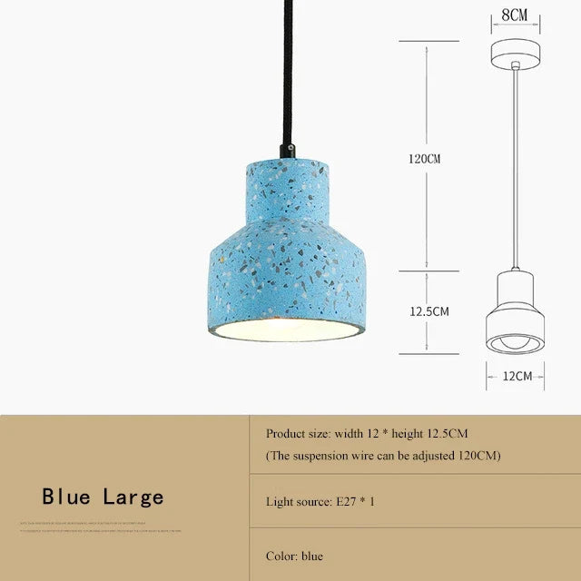 suspension moderne en terrazzo design nordique plusieurs couleurs led