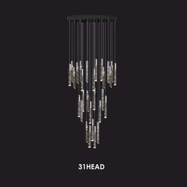 lustre moderne en cristal pour décoration intérieure élégante