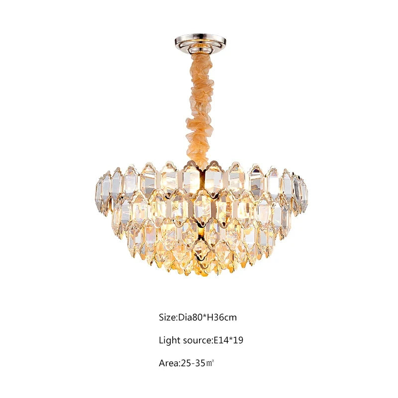 lustre moderne en cristal design avec éclairage led