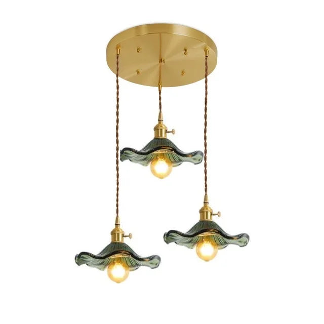 Suspension design Style nordique Simple à LED fleurs en verre