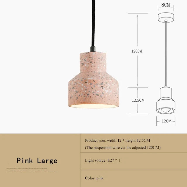 suspension moderne en terrazzo design nordique plusieurs couleurs led