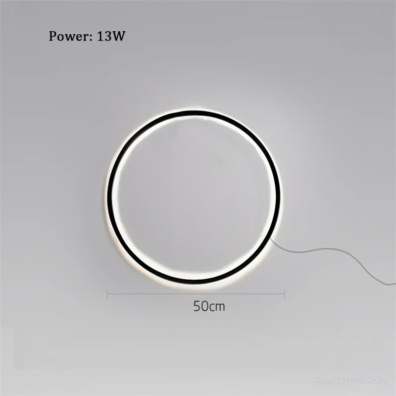 applique murale à led en forme d'anneau pour décoration moderne