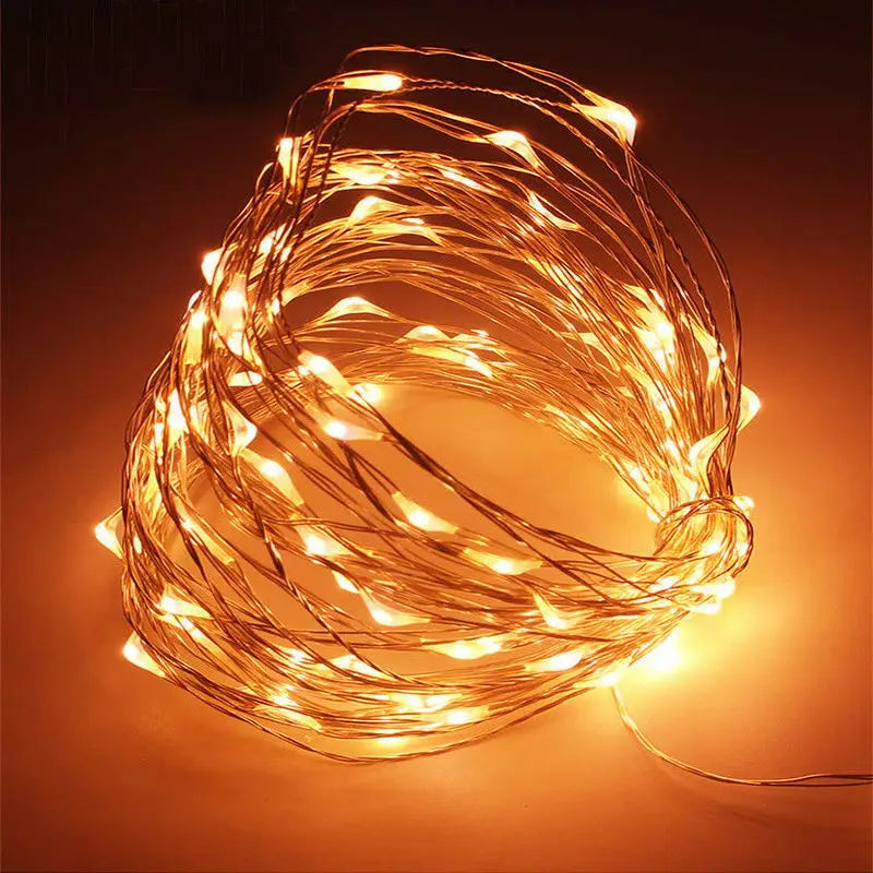 guirlande lumineuse led en fil de cuivre pour décorations de fête