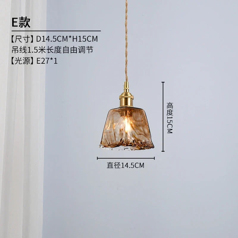 suspension en verre rétro style industriel pour intérieur décoratif