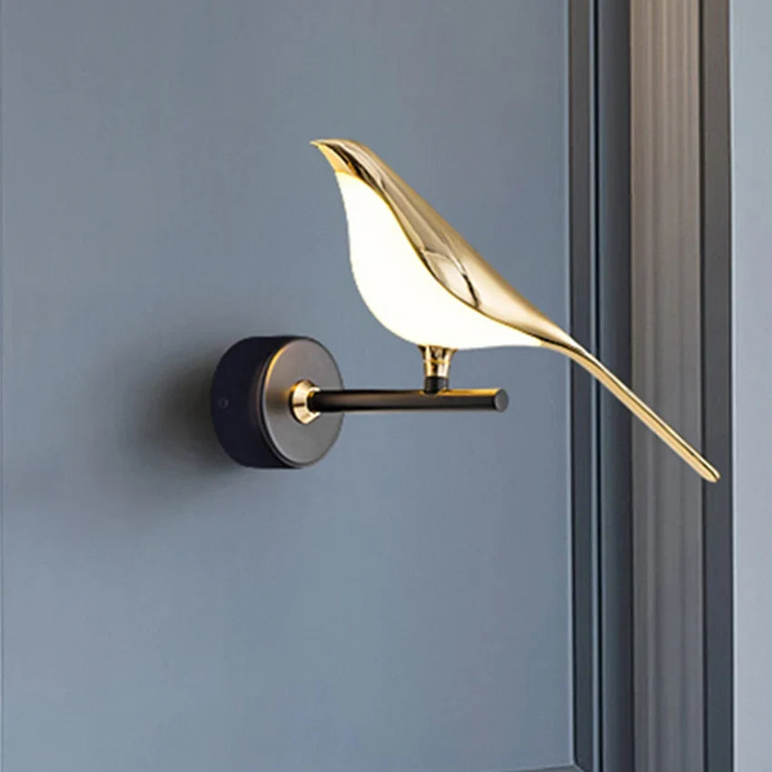 design lampe de table LED placage postmoderne or oiseau alliage acrylique lampe de bureau pour chambre étude salle salon lampadaire