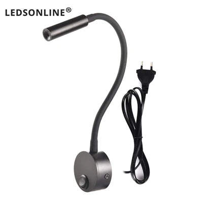 Lampe de Chevet travail étude lampe de lecture appliques 3W LED livre lampe mur veilleuse luminaires Spot LED ue US prise cordon