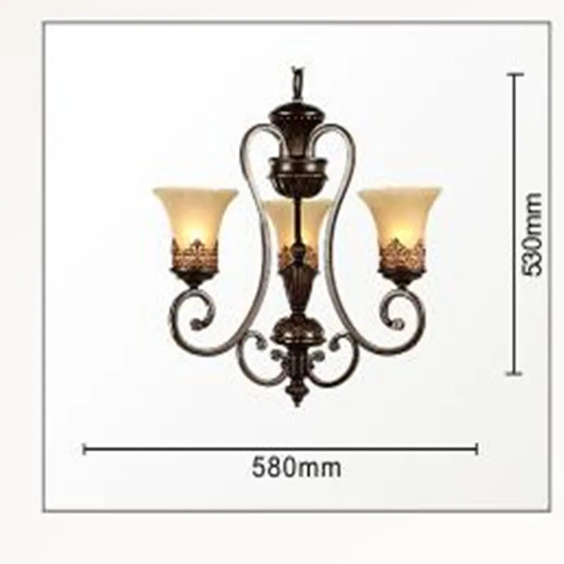 lustre luxueux 6 bras style européen pour décoration élégante