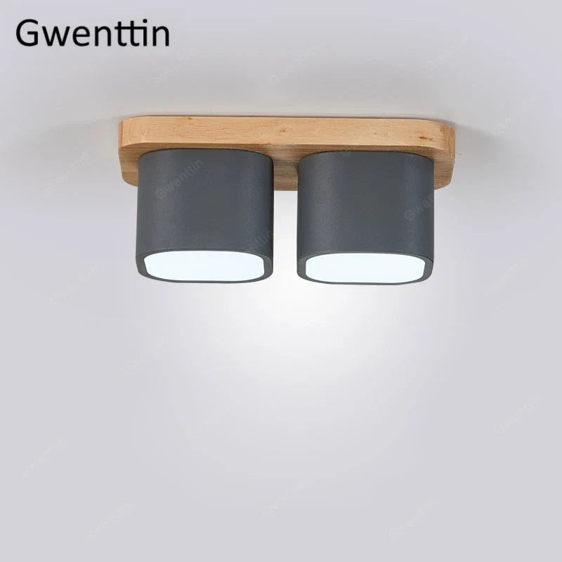plafonnier moderne en bois et fer design nordique pour intérieur décoratif